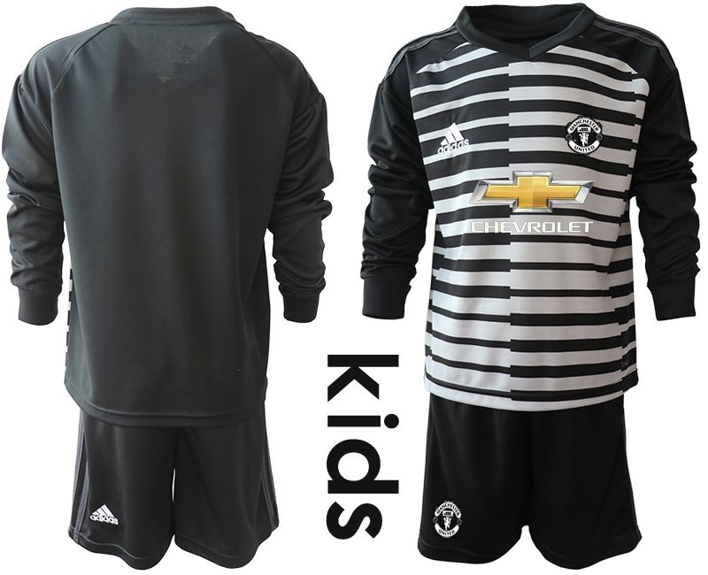 Youth 2020-2021 club Manchester United black long sleeve goalkeeper Soccer Jerseys1